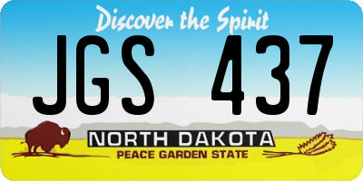 ND license plate JGS437