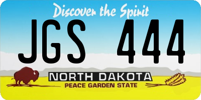 ND license plate JGS444