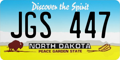 ND license plate JGS447