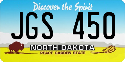 ND license plate JGS450