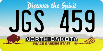ND license plate JGS459