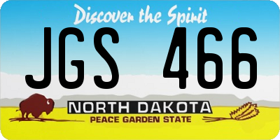 ND license plate JGS466