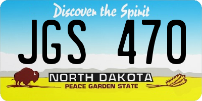 ND license plate JGS470