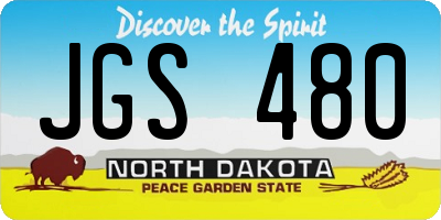 ND license plate JGS480