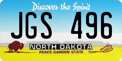 ND license plate JGS496
