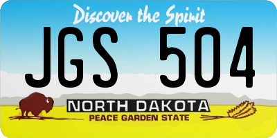 ND license plate JGS504