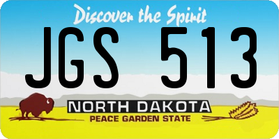 ND license plate JGS513