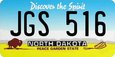 ND license plate JGS516