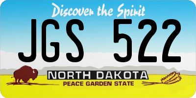 ND license plate JGS522