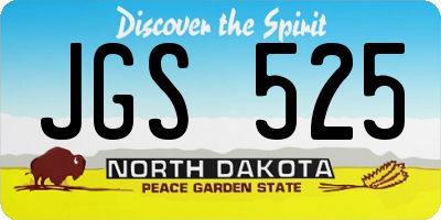 ND license plate JGS525