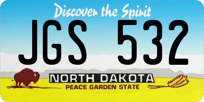 ND license plate JGS532