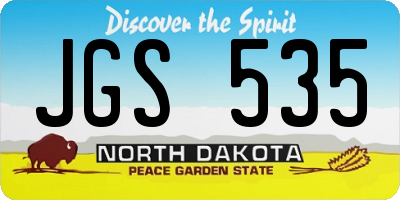 ND license plate JGS535