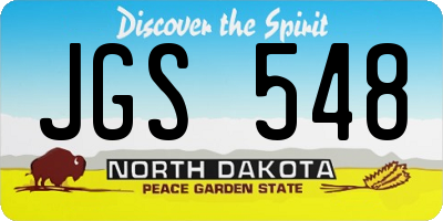 ND license plate JGS548