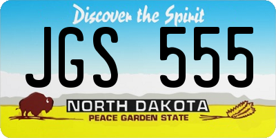 ND license plate JGS555