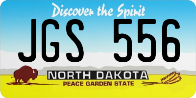 ND license plate JGS556