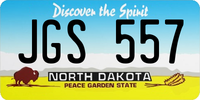 ND license plate JGS557