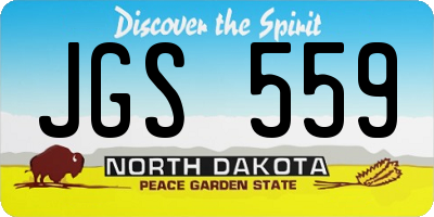 ND license plate JGS559