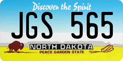 ND license plate JGS565