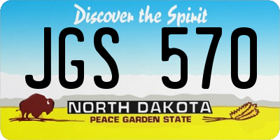ND license plate JGS570