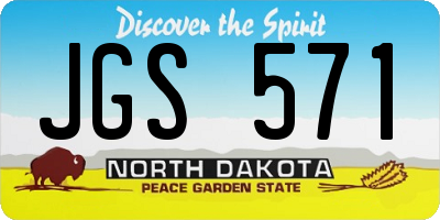 ND license plate JGS571