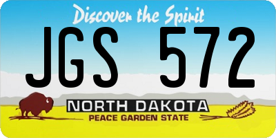 ND license plate JGS572