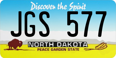 ND license plate JGS577
