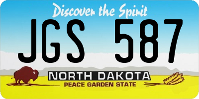 ND license plate JGS587