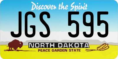 ND license plate JGS595