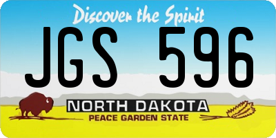 ND license plate JGS596