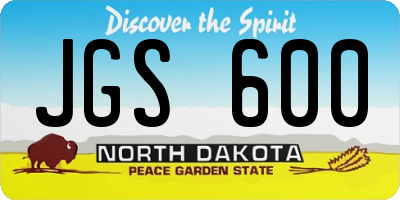 ND license plate JGS600