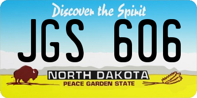 ND license plate JGS606