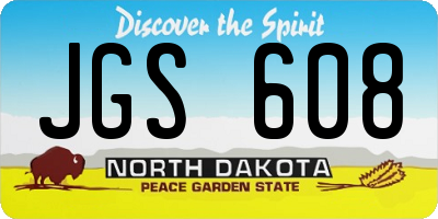 ND license plate JGS608