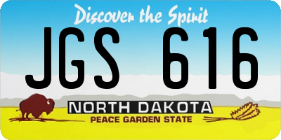 ND license plate JGS616