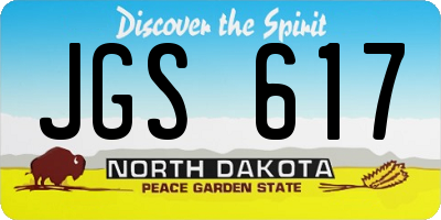 ND license plate JGS617