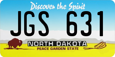 ND license plate JGS631