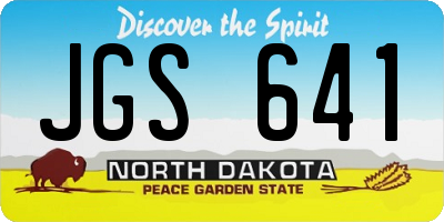 ND license plate JGS641