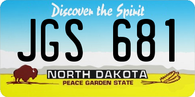 ND license plate JGS681
