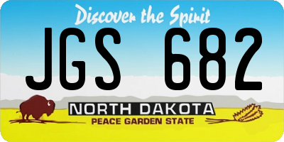 ND license plate JGS682