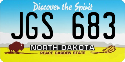 ND license plate JGS683