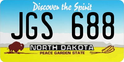 ND license plate JGS688