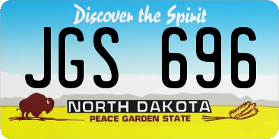 ND license plate JGS696
