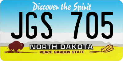 ND license plate JGS705