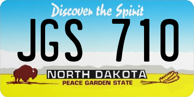 ND license plate JGS710