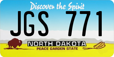 ND license plate JGS771