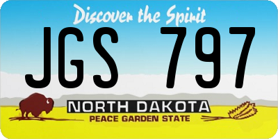 ND license plate JGS797