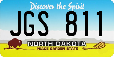 ND license plate JGS811