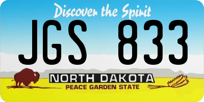 ND license plate JGS833