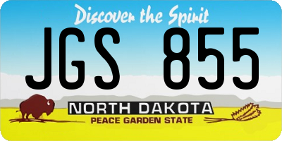 ND license plate JGS855