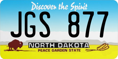 ND license plate JGS877