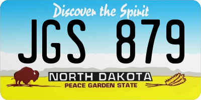 ND license plate JGS879
